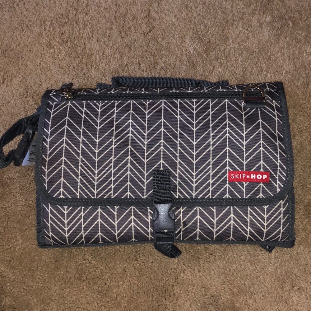 Gray chevron Skip Hop changing station